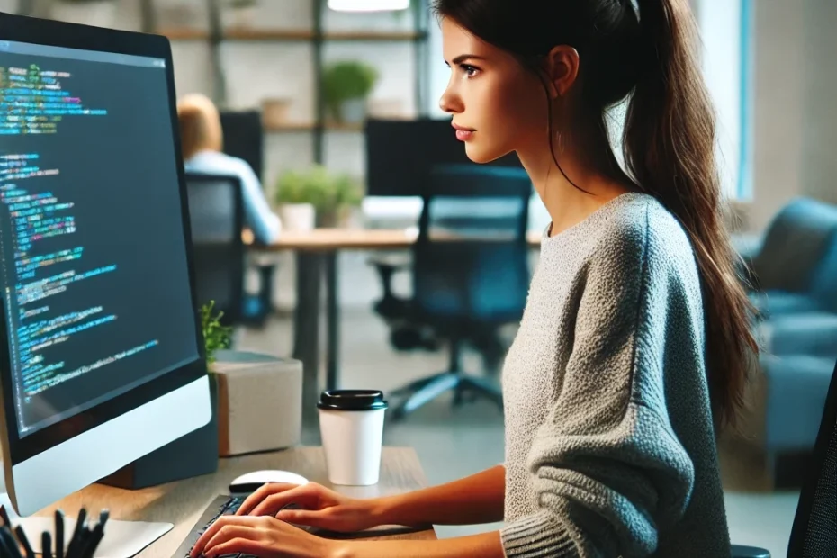 Das Foto zeigt eine Programmiererin, die konzentriert an ihrem PC arbeitet. Das Setting ist ein modernes, gut beleuchtetes Büro, das eine komfortable und professionelle Atmosphäre ausstrahlt. Der Schreibtisch ist ordentlich und beinhaltet einige technische Geräte sowie eine Tasse Kaffee. Im Hintergrund sind Regale mit Büchern und einige Zimmerpflanzen zu sehen, die dem Raum eine angenehme Note verleihen. www.fritz.box login: Die Programmiererin hat ihren Webbrowser geöffnet und die URL www.fritz.box in die Adressleiste eingegeben, um auf die Benutzeroberfläche der FRITZ!Box zuzugreifen. http //fritz.box login: Die Programmiererin gibt http://fritz.box in ihren Browser ein, um sich bei der FRITZ!Box anzumelden und die Netzwerkeinstellungen zu konfigurieren. https //fritzbox: Die Programmiererin nutzt https://fritzbox, um eine sichere Verbindung zur FRITZ!Box-Benutzeroberfläche herzustellen und dort Anpassungen vorzunehmen. Das Bild verdeutlicht die aktive Nutzung der FRITZ!Box-Benutzeroberfläche durch die Programmiererin in einer professionellen Umgebung. Sie ist dabei, sich über http://fritz.box oder https://fritzbox einzuloggen, um wichtige Einstellungen vorzunehmen und ihr Netzwerk zu verwalten.